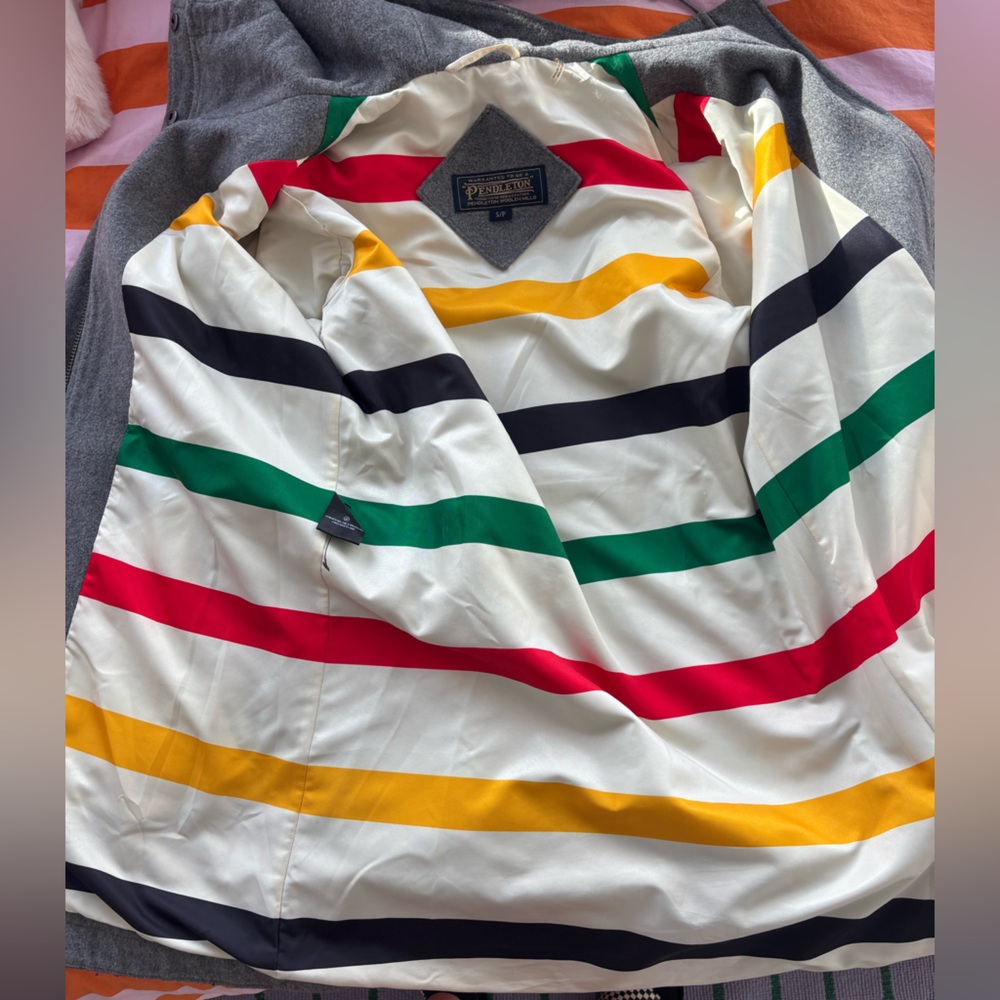 Pendleton Gray Wool Parka Coat - Small Petite - image 9